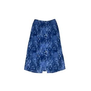 Lana Lee Canada Blue Abstract Midi Skirt Size 10